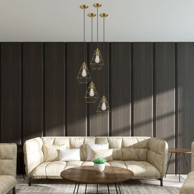 Brushed Nickel Geometric Mini Pendant Light for Indoor/Outdoor