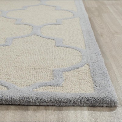Hand-Tufted Light Blue and Ivory Wool 8' x 10' Rug