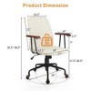 Costway Velvet Home Office Chair Swivel Adjustable Task Chair w/ Wooden Armrest - 3 of 4