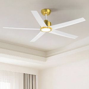 TALOYA 52 in. LED Ceiling Fan with Remote, Reversible Quiet DC Motor and 5 Blades 3 CCT Light,Golden White - 1 of 4