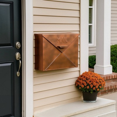Royal Hampton Envelope Shaped Wall Mount Metal Mail Box