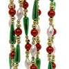 Kurt S. Adler 108.0 Inch Mult Color Bead Drop Garland Red Gold Green White Tree Garlands - 3 of 3