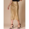 INSPIRE CHIC Women's Summer Satin Printed Silky High Waist Elastic Midi Skirt - 4 of 4
