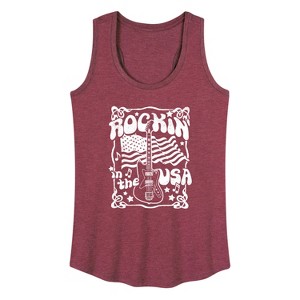 Women's - Instant Message - Rockin In The USA Graphic Racerback Tank - 1 of 4
