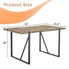 DOMETOUR Minimalist Retro Rectangular Dining Table with Textured MDF Wood Top and Black Metal Legs for Contemporary Visual Appeal - 4 of 4