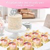 50 Pcs Clear Individual Cupcake Boxes 3.5 Inch with Inserts and Ribbon, Single Cake Storage Holders - 4 of 4