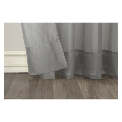 Charcoal Sheer Voile Rod Pocket Curtain Panel 59" x 84"