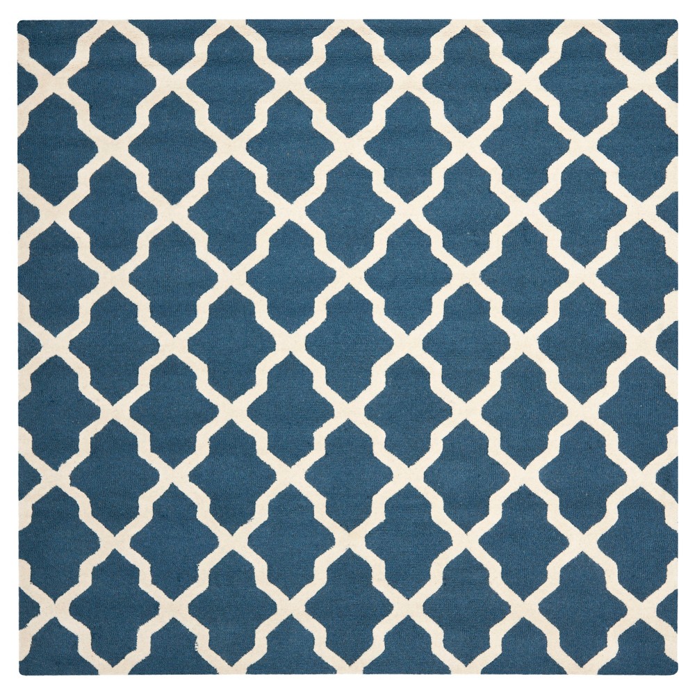 10'x10' Square Maison Textured Rug Navy Blue/Ivory - Safavieh