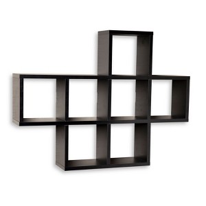 Danya B Cubby Laminated Veneer Shelving Unit Black - 1 of 3