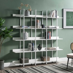 KTMBDW Triple Wide 5 Tier Bookshelf, 70.9" Tall Bookcase, Modern Bookcases and Bookshelves Furniture for Bedroom, Living Room and Home Office - 1 of 4