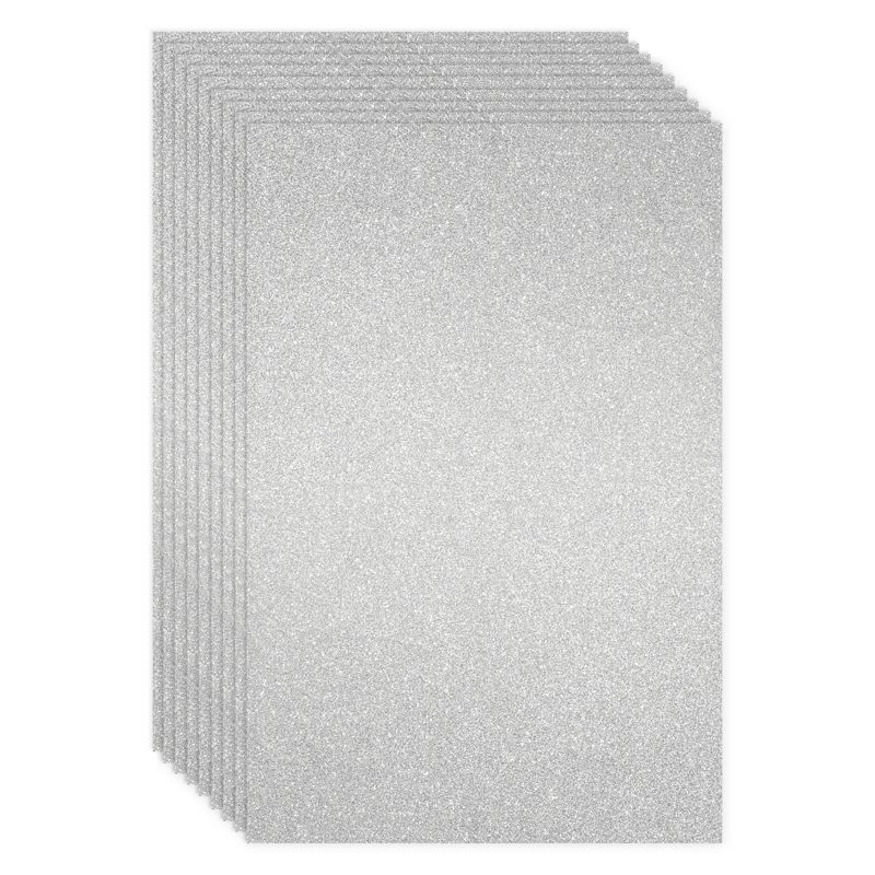 Best Paper Greetings 24 Sheets Silver Glitter Cardstock Paper for Scrapbooking, Arts, DIY Sparkle Crafts, 250gsm, Double-Sided, 8 x 12 In, 1 of 9