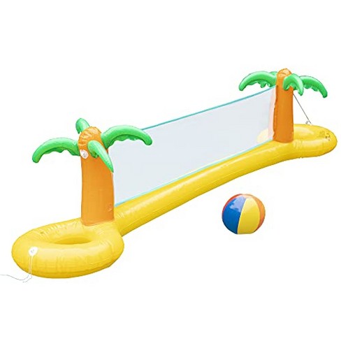 Scs Direct Giant Inflatable Palm Tree Volleyball Set W/ Ball - 12 Ft Long - Fun Swimming