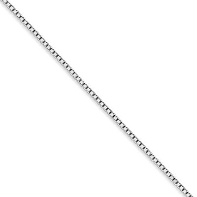 Black Bow Jewelry 1.25mm, 14k White Gold, Box Chain Necklace