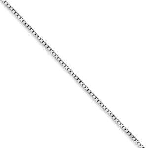 Black Bow Jewelry 1.25mm, 14k White Gold, Box Chain Necklace - 1 of 4