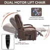 Kumasinova Power Chenille Lift Recliner Chair with Massage & Heat, Electric Dual Motor Recliner, Accent Chair with Wood Armrests, Side Pockets - 3 of 4