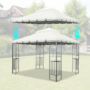 Sevobal Patio Umbrellas Outdoor Patio Gazebo Canopy, Outdoor Replaceable Canopy, Double Shed Roof, Canopy Top Only , Beige, 118"*118"*33.07" - 1 of 4