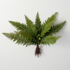 Sullivans Artificial 16" Green Fern Bush With Roots - 1 of 2