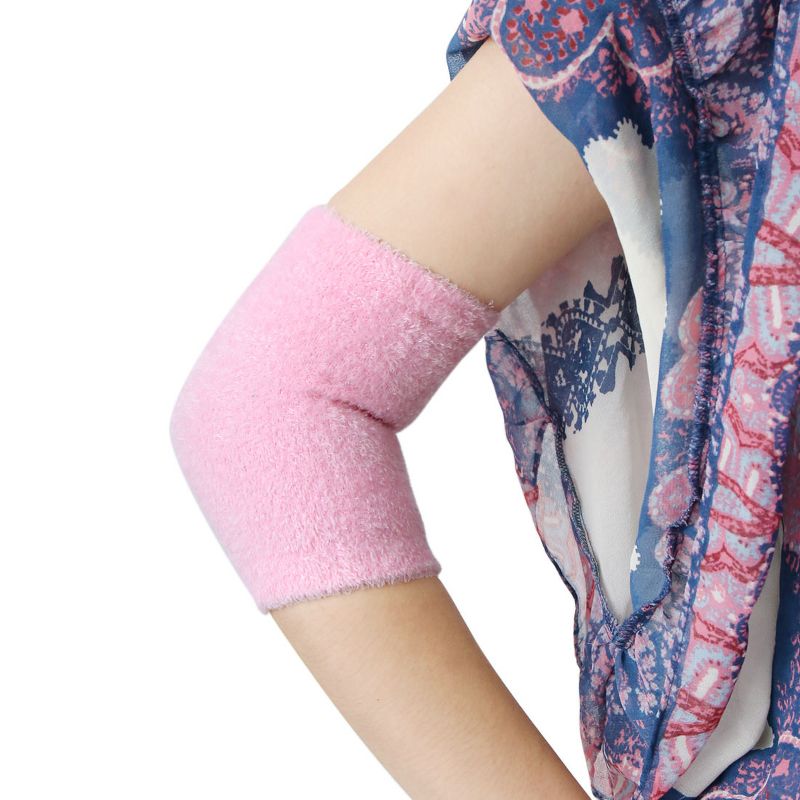 Unique Bargains Soften Cracked Skin Moisturizing Exfoliating Elbow Cover Sleeves Pink 1 Pair, 1 of 6