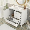 Whisen 36 in. Bathroom Storage Cabinet Bathroom Vanity with Ceramic Sink, Soft Close Door and 3 Drawers - 3 of 4