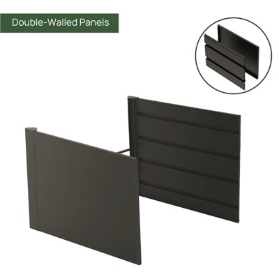 Urban Charcoal Tall Metal Outdoor Raised Garden Bed 42" x 42" x 32"