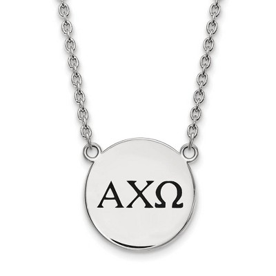 Black Bow Jewelry Sterling Silver Alpha Chi Omega Greek Life Necklace 18 Inch