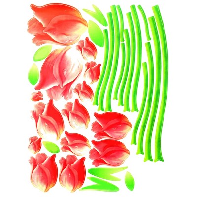Slickblue Vinyl Gentle Tulips Wall Decals – Easy to Apply Décor for Walls, Windows, and More – 17.7x23.6 Inches