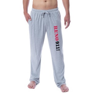 Reno 911! Mens' Comedy Central TV Show Cops Logo Sleep Pajama Pants Grey - 1 of 3