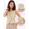 INSPIRE CHIC Women's Casual V-Neck Button-Down Sleeveless Cropped Vest - 2 of 4