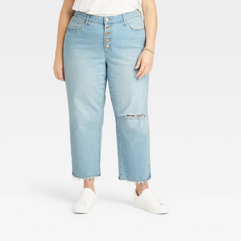 Women's Plus Size Curvy Fit High-rise Vintage Straight Jeans ...
