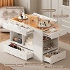 Closet Island with 6 Drawers, Glass Top White Dresser for Bedroom, Jewelry Center Island Display Cabinet,Wardrobe Walk-in Closet Island for Cloakroom - 4 of 4