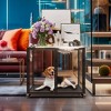 Artloge Modern Extra Large Heavy Duty Dog Crate Tempered Glass Pet Cage with Anti-Rust Aluminum Frame Lockable Casters & Spacious Interior - 3 of 4
