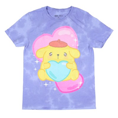 Sanrio Pompompurin Women's Glitter Heart Design Boyfriend Fit T-shirt ...