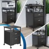 Mount-It! 2 Drawers Rolling File Cabinet, 4 Casters for Easy Mobility,  17.3" W x 16.5" D x 26.18" H, Black - 2 of 4