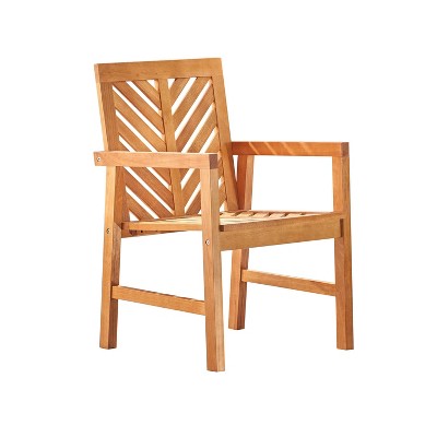 Olina Honey Fish Bone Eucalyptus Wooden Outdoor Dining Armchair - Vifah
