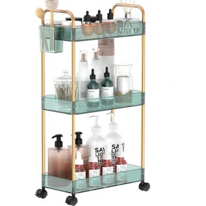 YIGII Storage Rolling Cart 3 Tier Acrylic Bathroom Cart Organizer - 1 of 4