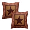 Western Pillow Covers 18x18 Inch Set of 2 Texas Star Throw Pillow Covers Red Check Star - 3 of 4