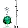 Guili Verdant Halo & Regal Shine Sterling Silver Drop Earrings with Green or Blue Cubic Zirconia, Sleek Modern Design for Elegant Sophistication - 3 of 4