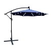 Okak 10 Ft Outdoor Patio Umbrella with 8 Sturdy Ribs Solar Powered LED Lighted Market Table Umbrella with Cross Base for Pool Deck Backyard - 3 of 4
