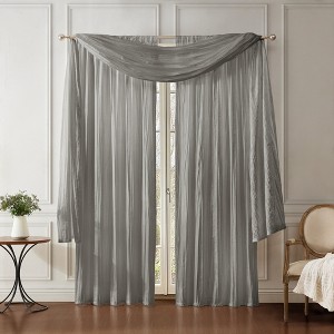 Elrene Athena Faux Silk Window Curtain and Scarf Set - Elrene Home Fashions - 1 of 4
