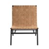 Woven Leather Accent Chair with Basket Weave Seat, Metal Frame, and Mid-Century Modern Design - 4 of 4