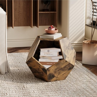 Bencmate Shaped Modern Pet Furniture Cat Carrier Side Table MDF Multi ,Purpose Furniture Antique Wood Color, Brown(25.98"*13.77"*21.07")