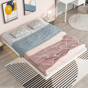 Floating Metal Bed Frame, Heavy Duty Modern Platform With Smart LED Lights, No Box Spring Needed For Bedroom Living Room - 1 of 4