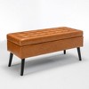 Airsurfer Storage Bench with Storage Bench for Bedroom End of Bed Bench Foot of Bed Bench Entryway Bench Storage Ottoman Bench Leather Bench - 3 of 4