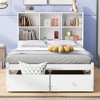 YOOCOZZ Full Size Platform Bed with Built-in Headboard Shelves, Charging Ports and 2 Drawers - White - 2 of 4