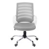 APRILSOUL White and Gray Contemporary Modern Office Chair, Adjustable Height, Swivel, Ergonomic, Armrests, Computer Desk, Work - 2 of 4