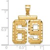 Black Bow Jewelry 14k Yellow Gold, Varsity Collection, Large D/C Pendant Number 69 - 2 of 3