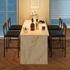 Bar Stools Set of 4, 37 Inch Barstools With Metal Legs PU Seats Chairs - 2 of 4