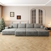 Whisen Convertible Sleeper Sofa Bed, Plush Corduroy Fabric, Back Support with Pillow - 2 of 4