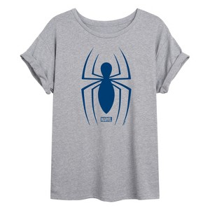 Women's - Marvel - Spider-man Logo Oversized Graphic T-Shirt - 1 of 4