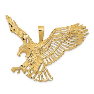 Black Bow Jewelry 14k Yellow Gold Extra Large Cutout Eagle Pendant - 1 of 4